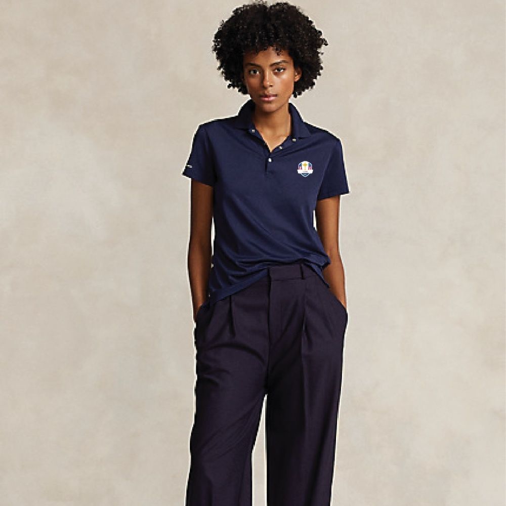 Ralph Lauren Navy Blue 2018 Ryder Cup Short Sleeve Air Tech Pique Polo Shirt Lg